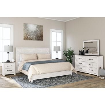 Ashley Gerridan 4 Piece King Bedroom Set in White and Gray, , large