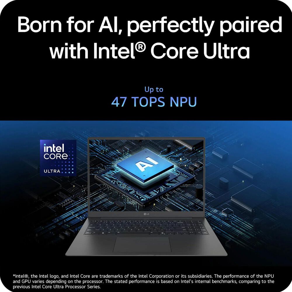 LG Gram 16&quot; Laptop | Intel Core Ultra 7 256V - 16GB RAM - Intel Arc Graphics - 2TB SSD in Black, , large