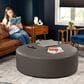 Jaxx Candler Round Ottoman in Gunmetal, , large