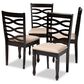 Baxton Studio Lanier Side Chair with Sand Cushion in Espresso Brown (Set of 4), , large