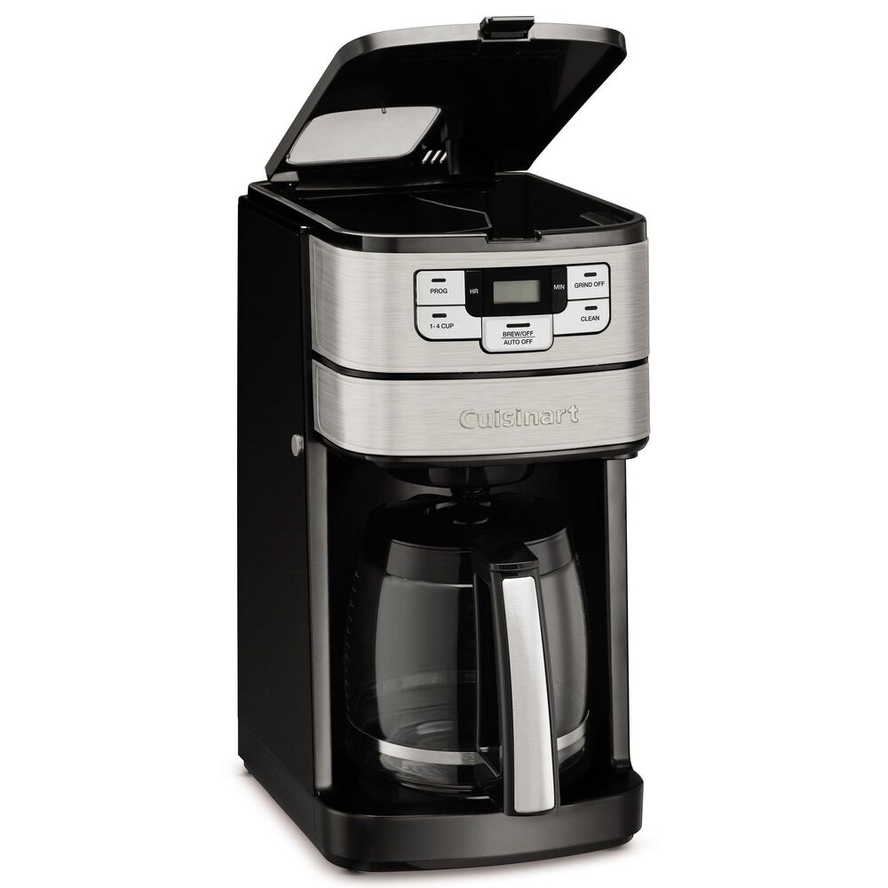 Cuisinart 12-Cup Automatic Grind and Brew Coffee Maker in Black and Stainless Steel, , large