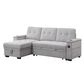Lilola Home Ashlyn II 84" Stationary Sleeper Sofa with Storage Chaise in Gray, , large