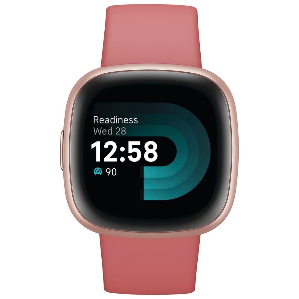 Fitbit Versa 4 Smartwatch Copper Rose Aluminum with Pink Sand Band, , large