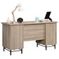 Hearth and Haven 6-Drawer Executive Desk in Brown and White, , large