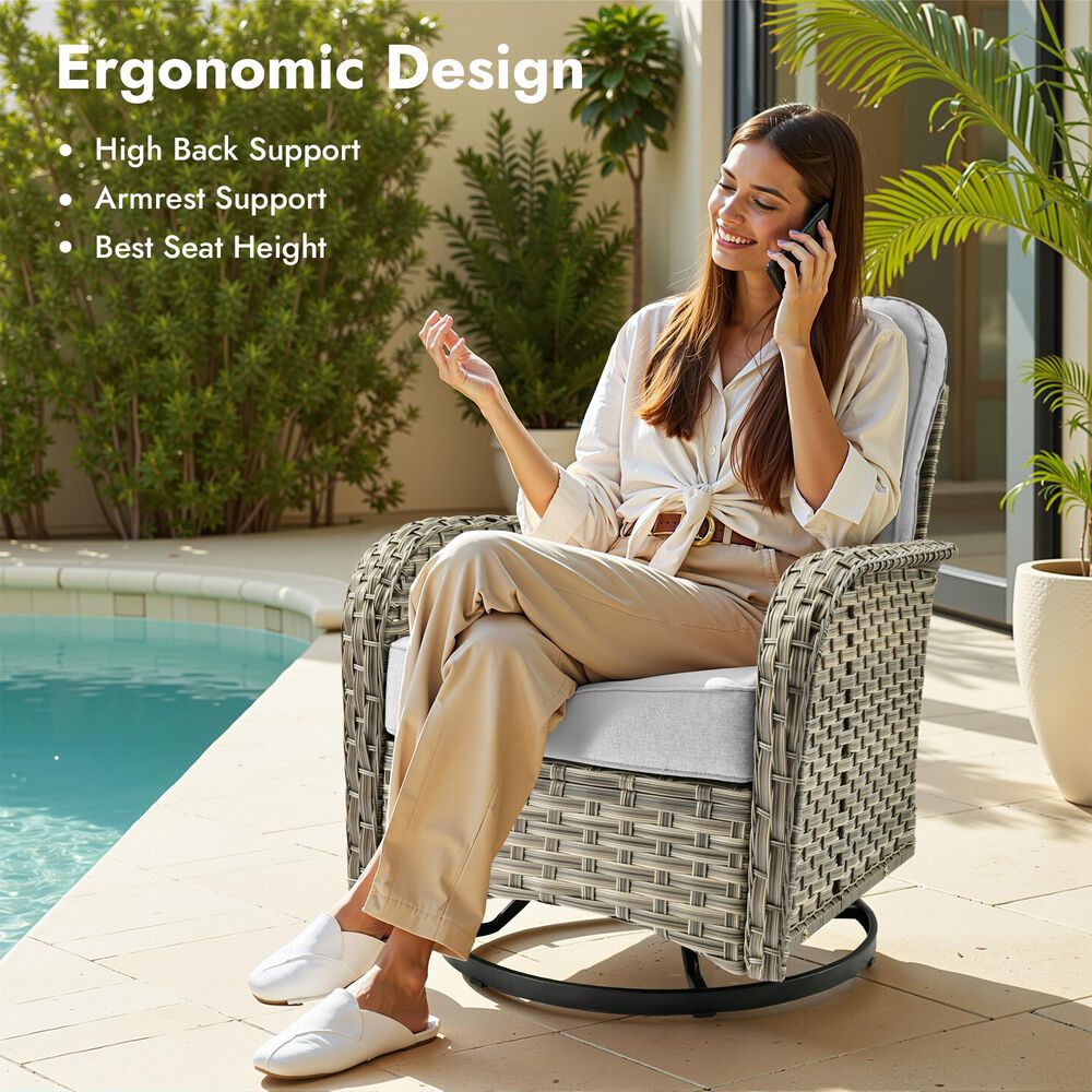 HOMLUX 3-Piece Patio  Conversation Set in Gray, , large