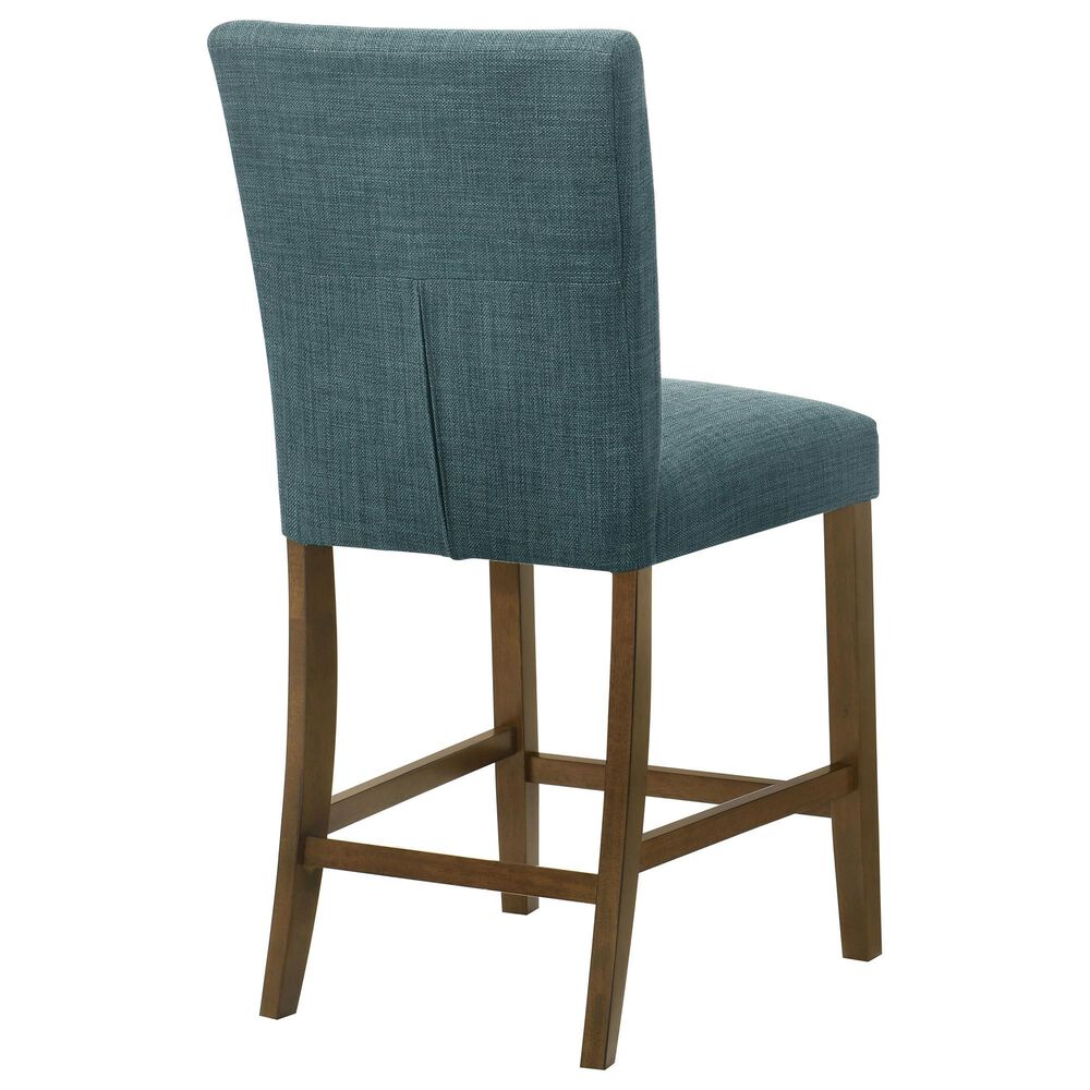 Coaster Paxton Counter Chair with Teal Blue Upholstery in Warm Brown, , large