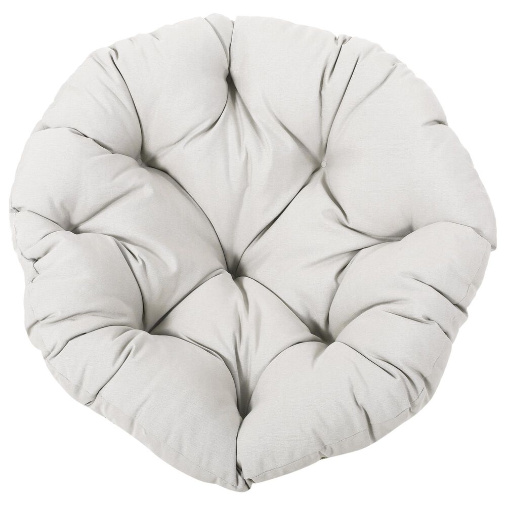 Hearth and Haven Mia Papasan Outdoor Swivel Chair with Beige Cushion in Brown, , large