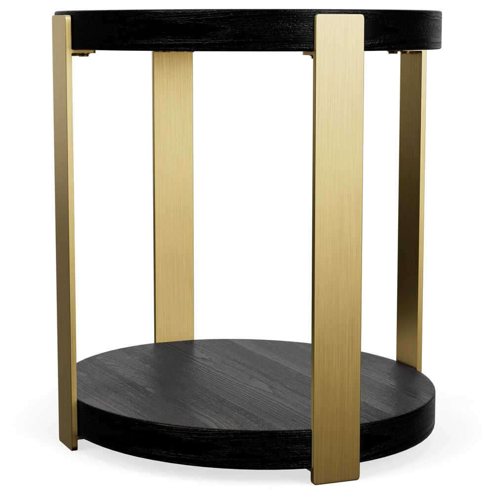 Riverside Furniture Mill River End Table in Black Onyx and Bronze, , large