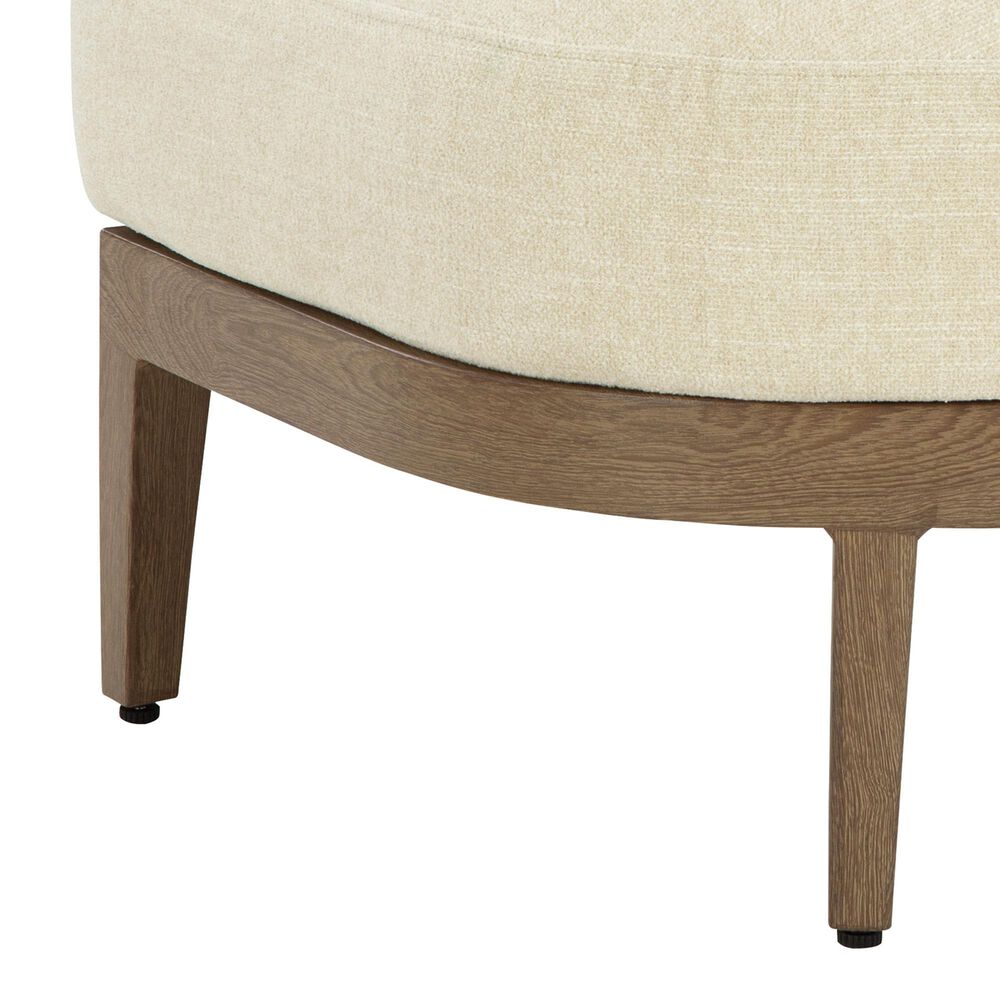 Ashley Serene Bay Ottoman with White Cushion in Dark Brown, , large