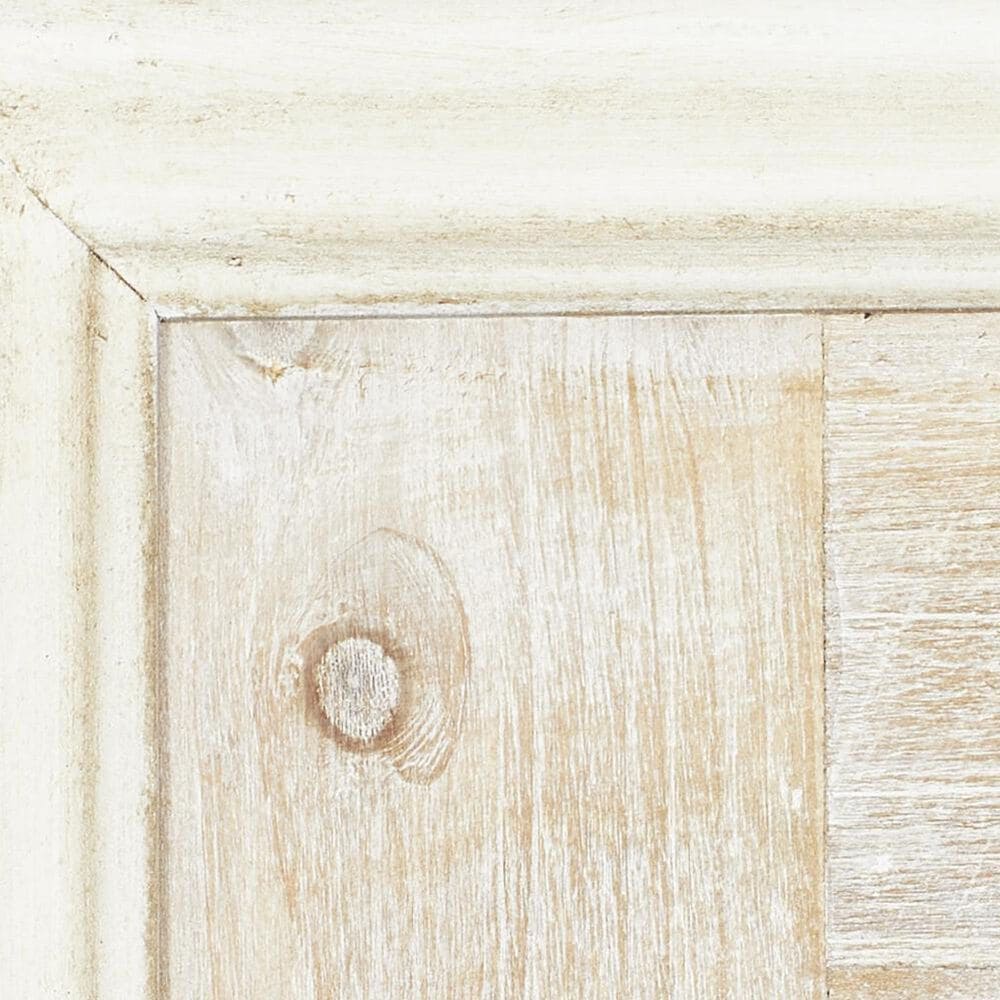 Maple and Jade 59&quot; x 26&quot; Wood Wall Mirror in Distressed White, Gray and Brown, , large