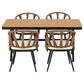Hearth and Haven 5-Piece Outdoor Dining Set with Brown Rattan Chairs and Plastic Wood Table in Beige, , large