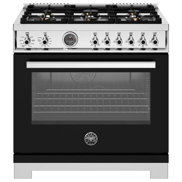Bertazzoni Professional 5.7 Cu. Ft. Freestanding Dual Fuel Range in Nero, , large