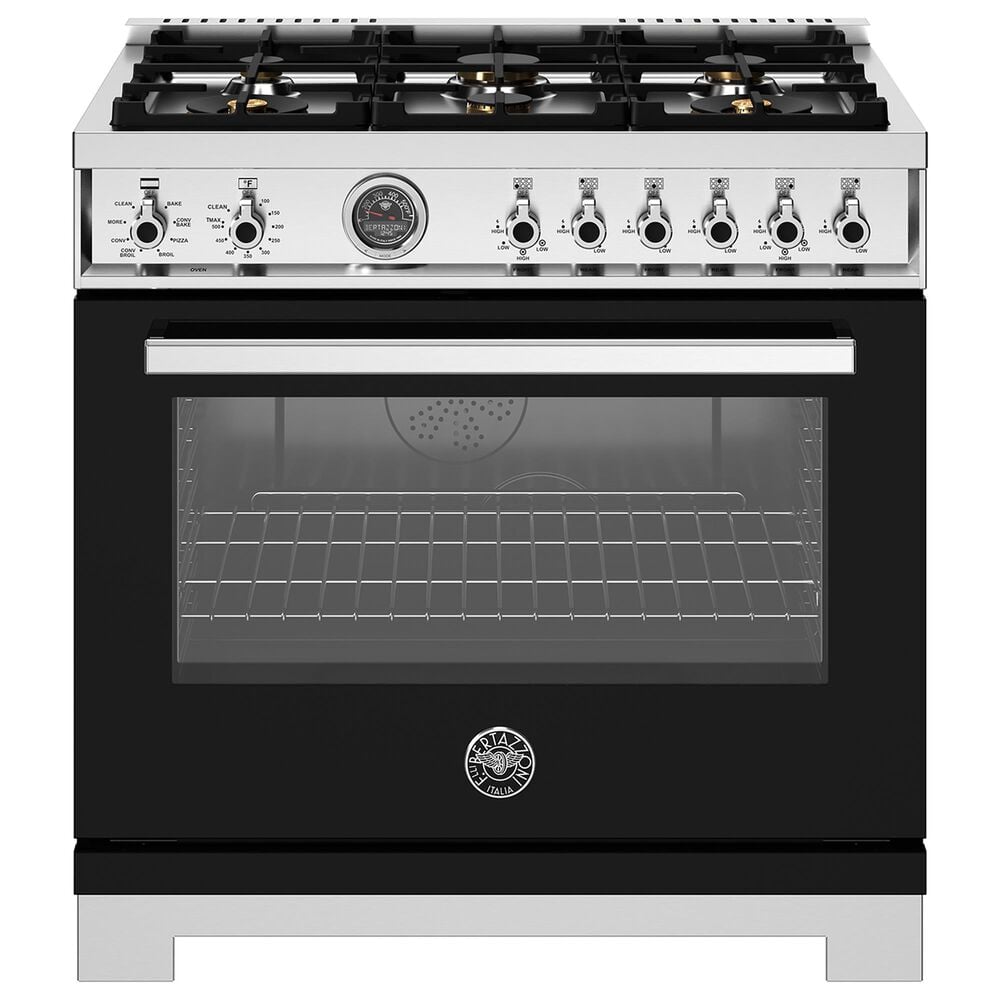 Bertazzoni Professional 5.7 Cu. Ft. Freestanding Dual Fuel Range in Nero, , large