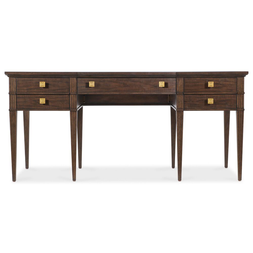Hooker Furniture Diplomat Writing Desk in Dark Figured Walnut, , large