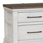 Sasha Lee Tech 2 Drawer LED Nightstand in White and Brown with AC Outlet and USB Port, , large