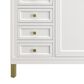 James Martin Vanities Chicago 60" Double Bathroom Vanity in Glossy White with 3 cm Victorian Silver Quartz Top and Rectangular Sinks, , large