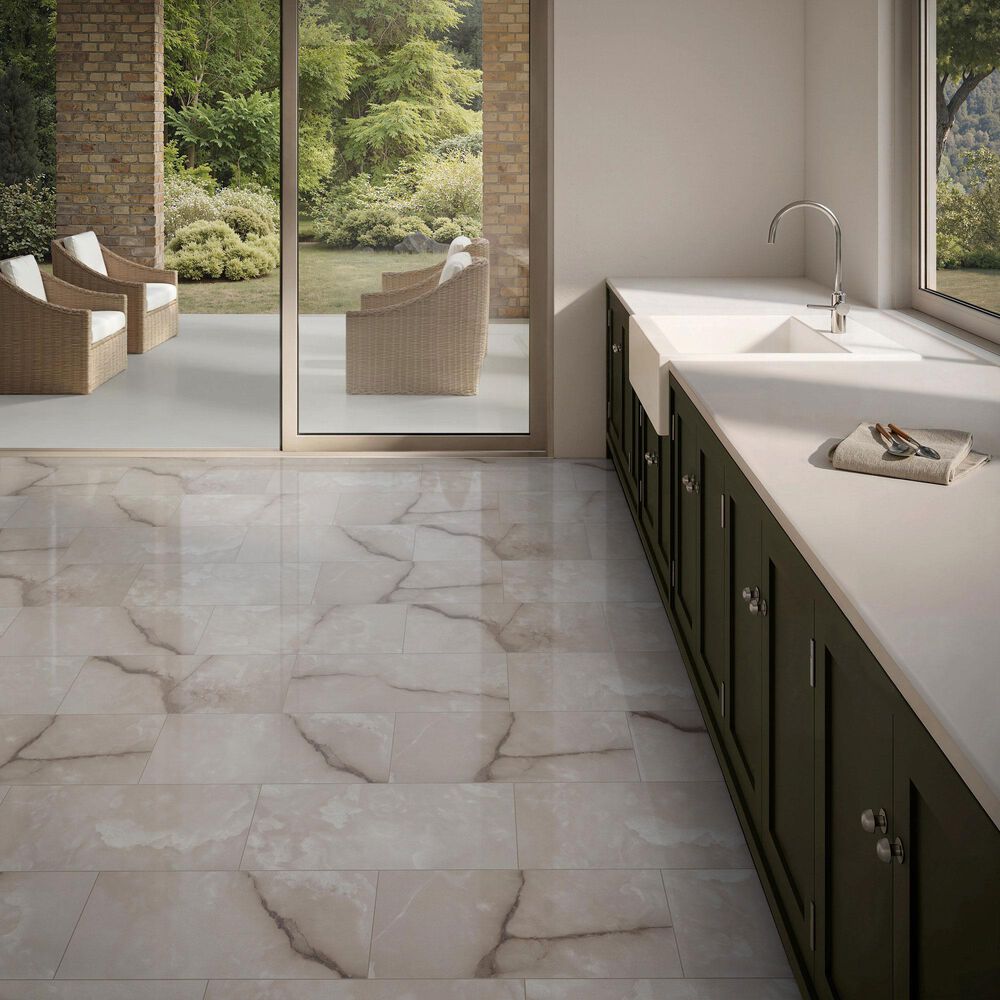 Shaw Astoria Mocha 12" x 24" Polished Porcelain Tile, , large