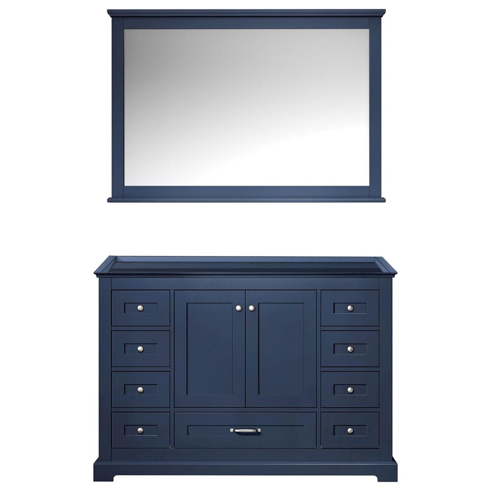 Lexora Home Dukes 48&quot; Single Bathroom Vanity in Dark Grey with 2 cm White Carrara Marble Top, Rectangular Sink and 46&quot; Mirror, , large
