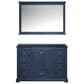 Lexora Home Dukes 48" Single Bathroom Vanity in Dark Grey with 2 cm White Carrara Marble Top, Rectangular Sink and 46" Mirror, , large