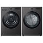 LG Front Load Washer and Electric Dryer Laundry Pair with 2 Pedestals in Black, , large