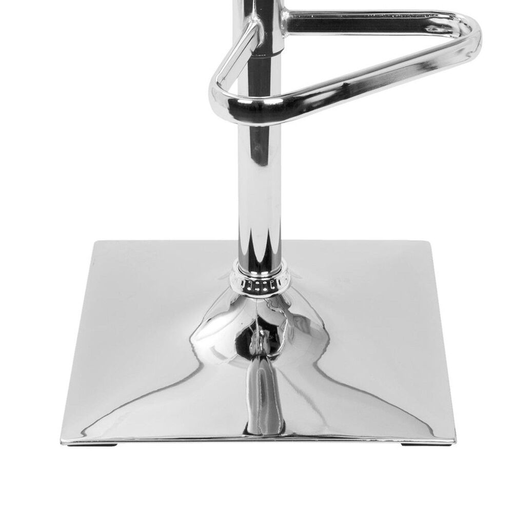 Lumisource Masters Swivel Adjustable Barstool with White Cushion in Chrome, , large