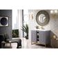 James Martin Vanities Alicante 39.5" Single Bathroom Vanity in Grey Smoke and Radiant Gold with 5 cm White Glossy Resin Top and Rectangular Sink, , large