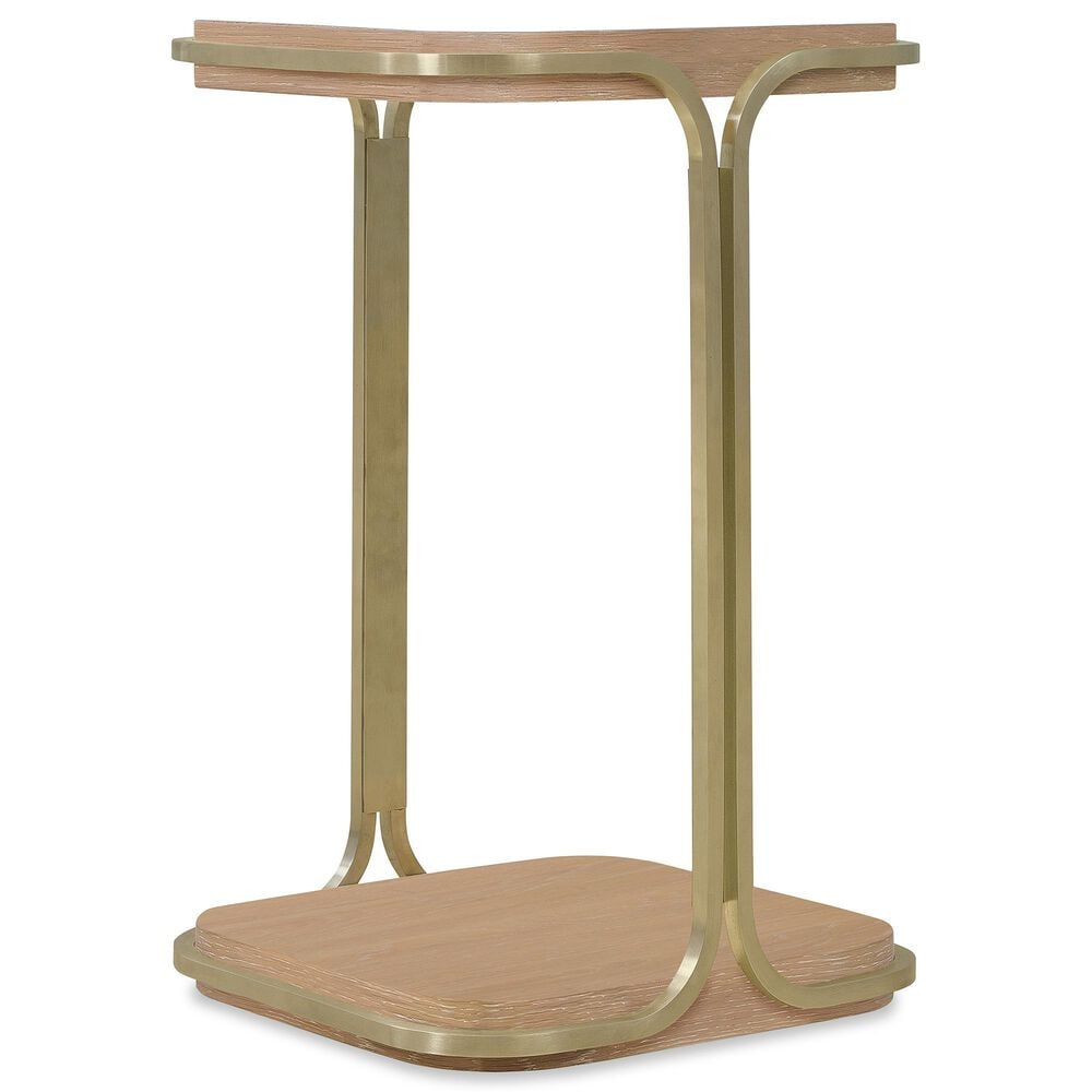 Hooker Furniture Banyon Bay Accent Table in Desert Oak and Brushed Brass, , large