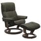 Stressless Mayfair Medium Chair and Ottoman in Paloma Dark Olive, , large