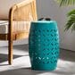 Hearth and Haven Lilac Outdoor Metal Side Table with Cylindrical Design in Teal, , large