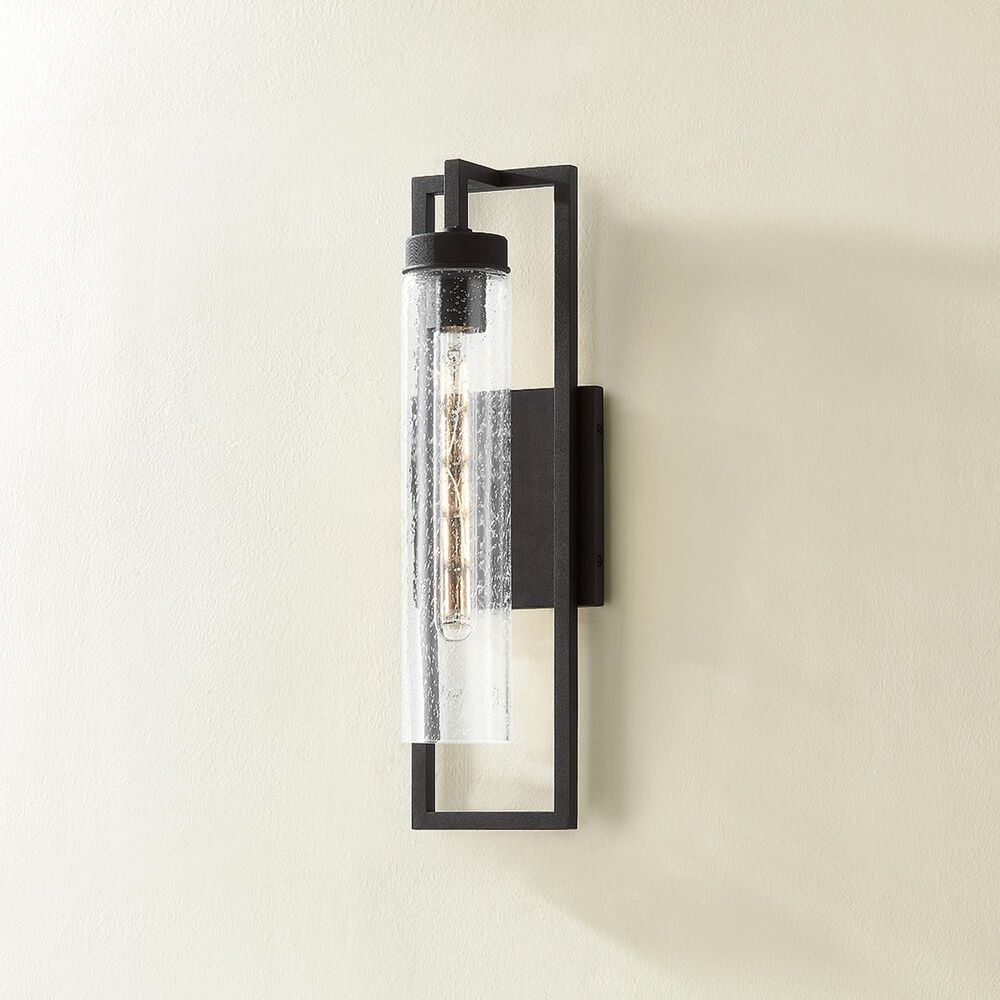 Troy Lighting Chester 6" 1-Light Exterior Wall Sconce in Texture Black, , large