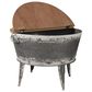 Ashley Shellmond Accent Cocktail Table in Antiqued Galvanized and Light Brown, , large