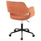 Lumisource Margarite Task Chair with Orange Fabric Cushion in Black, , large