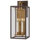 Troy Lighting Arnold 10" 2-Light Exterior Wall Sconce in Patina Brass and Textured Bronze, , large