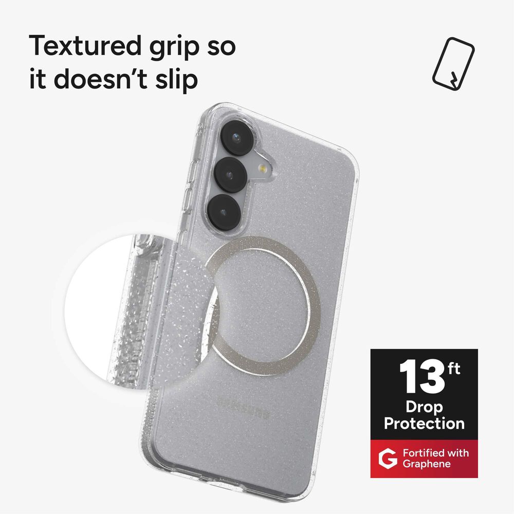 Zagg Milan Snap MagSafe Case for Samsung Galaxy S25 in Glitter Starlight, , large