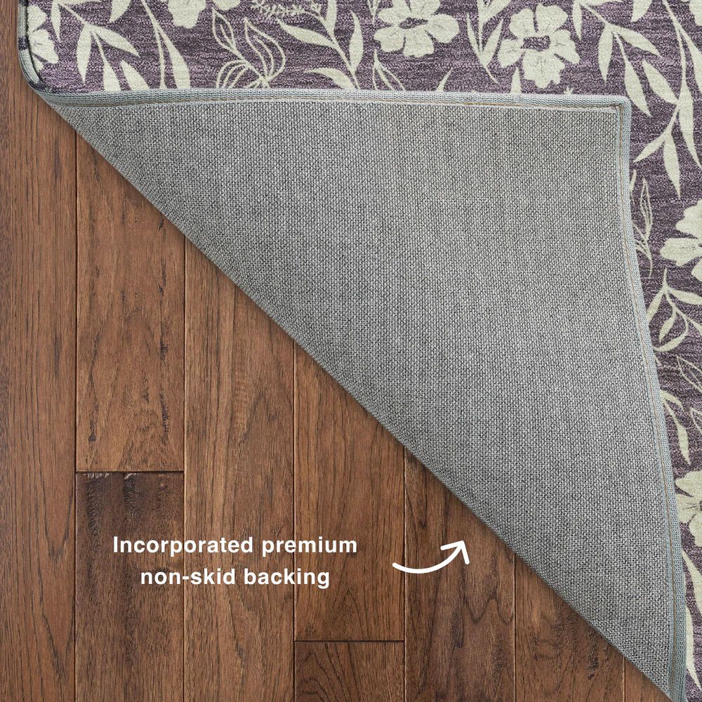 Dalyn Rug Company Soft Essentials Floral Purple 1'8" x 2'6" Indoor/Outdoor Area Rug, , large
