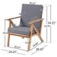 Hearth and Haven Panama 4-Piece Patio Conversation Set with Gray Cushion in Teak, , large