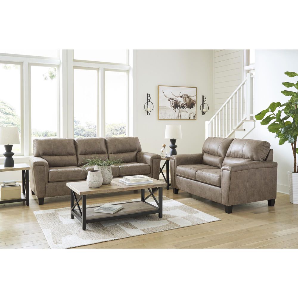 Ashley Navi Stationary Sofa and Loveseat Set in Fossil, , large