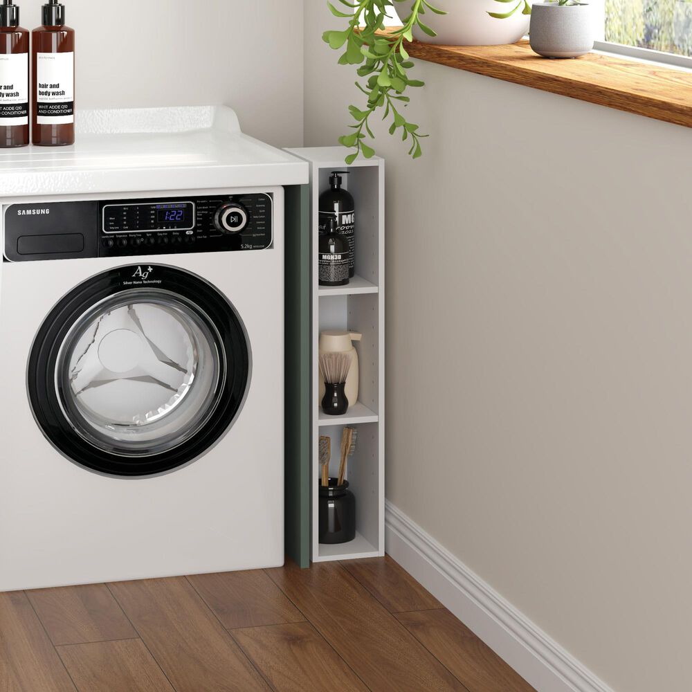 HOMLUX 6" 3-Tier Space Saving Bookcase with Open Adjustable Shelves in White, , large