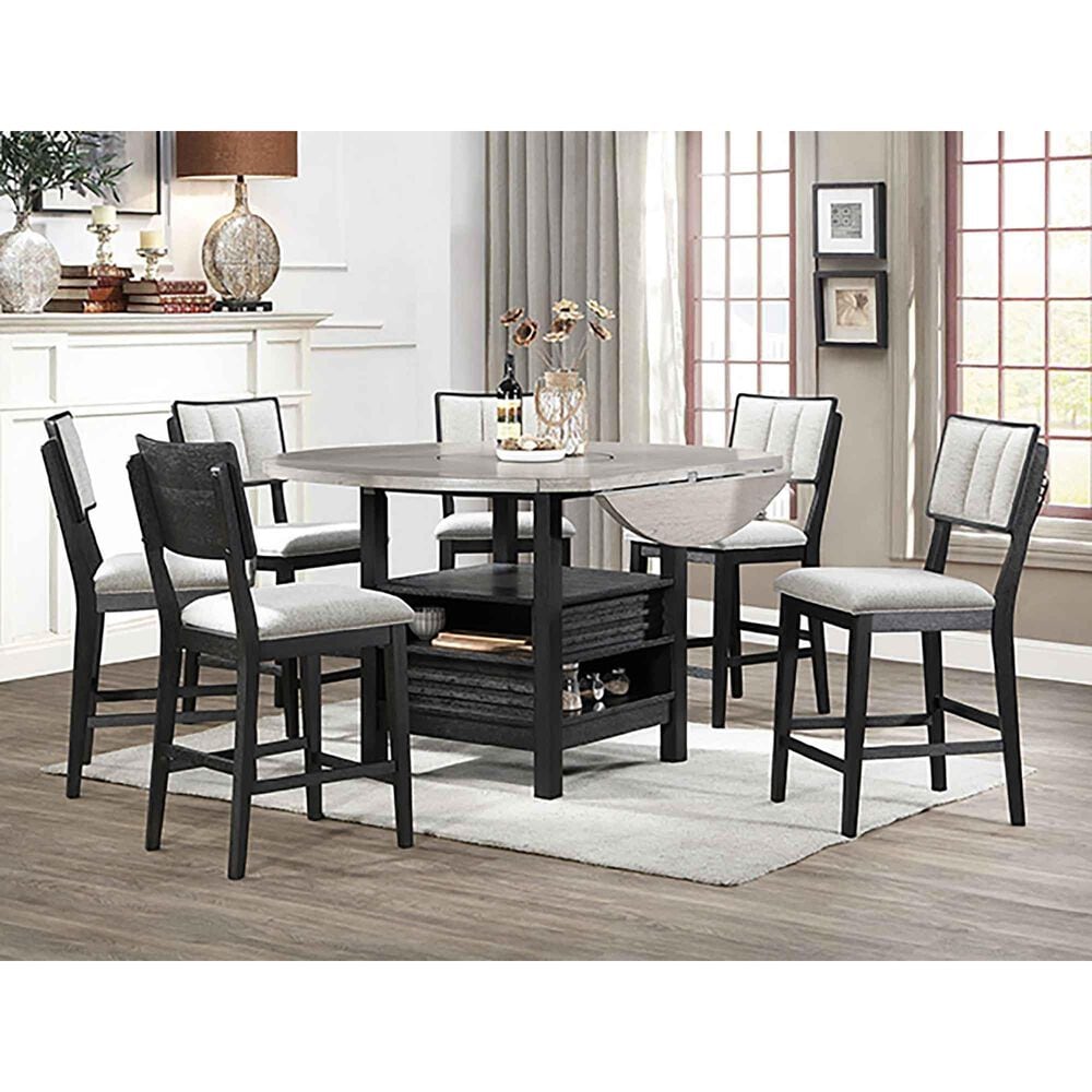 Crown Mark 7-Piece Dining Set in Black and Grey, , large