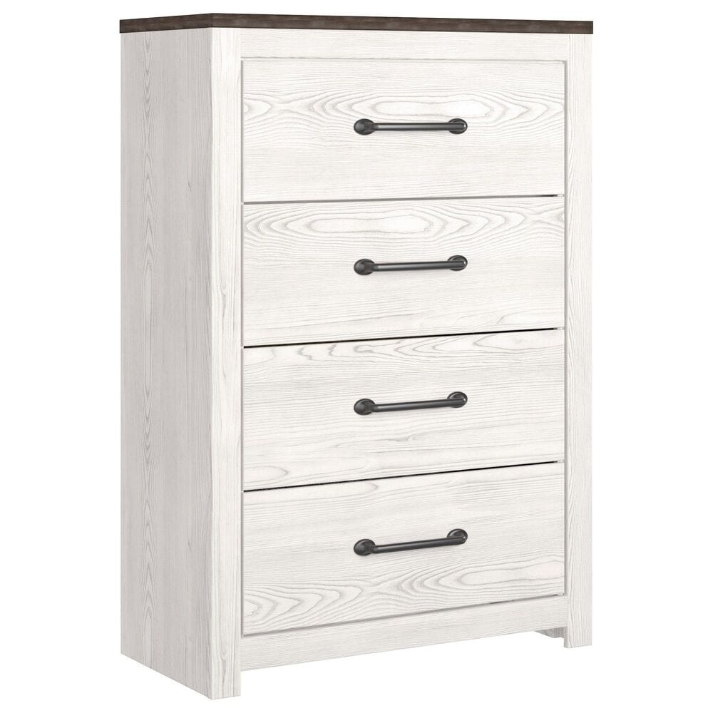 Ashley Gerridan 4 Drawers Chest in White and Gray, , large