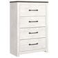 Ashley Gerridan 4 Drawers Chest in White and Gray, , large