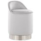 Lumisource Marla Vanity Stool with Silver Upholstered in Chrome, , large