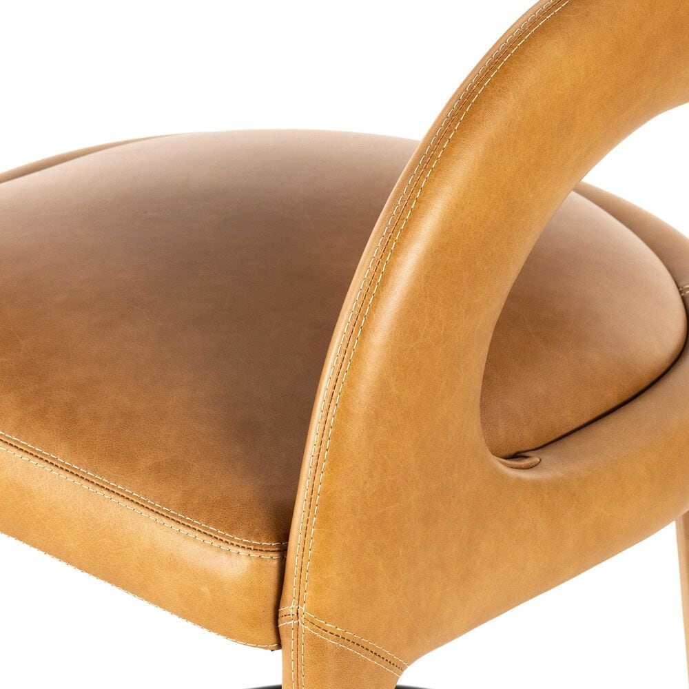 Four Hands Hawkins Top Grain Leather Counter Stool in Sonoma Butterscotch, , large
