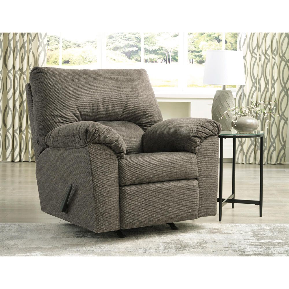 Ashley Norlou Manual Rocker Recliner in Flannel, , large