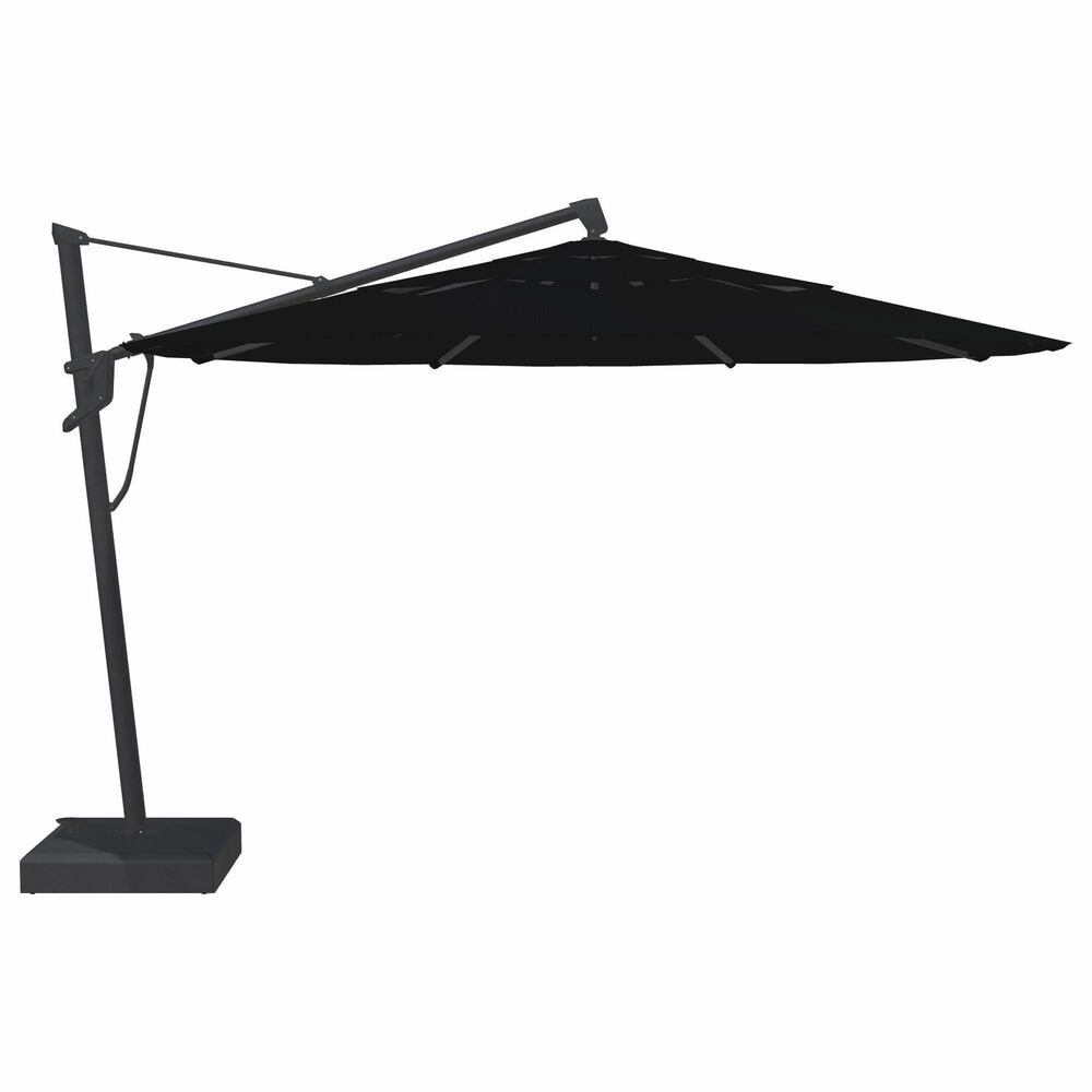Garden Party Starlux AKZ Plus 13" Octagon Cantilever Umbrella with Base in Black, , large
