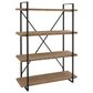 Maple and Jade 4-Shelf Industrial Shelving Unit in Rustic Distressed Brown and Black, , large