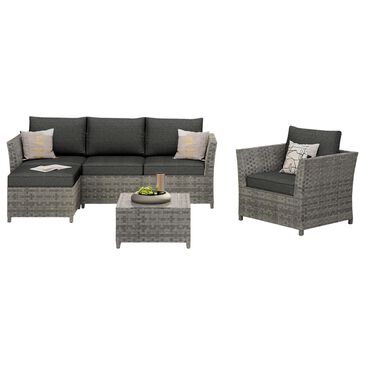 HOMLUX 6-Piece Patio Conversation Set in Black, , large