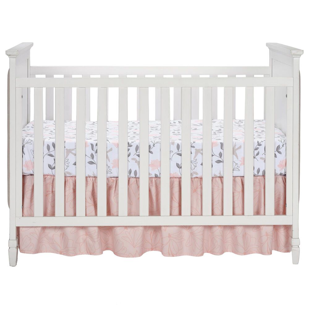 Lambs and Ivy Petals 3-Piece Crib Bedding Set in Mink Gray, Pink, Blush, Rose and White, , large