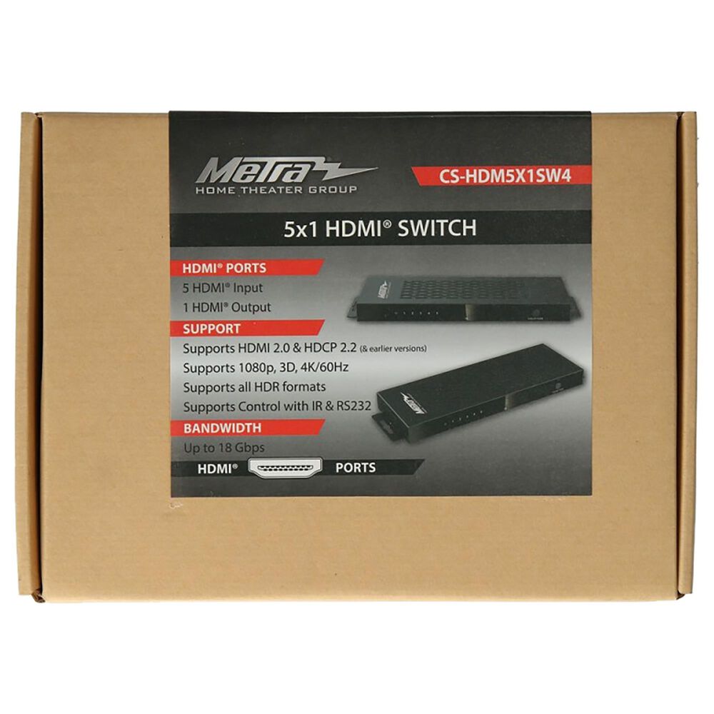 MetraAV HDMI Switch with 5 Inputs and 1 Output, , large