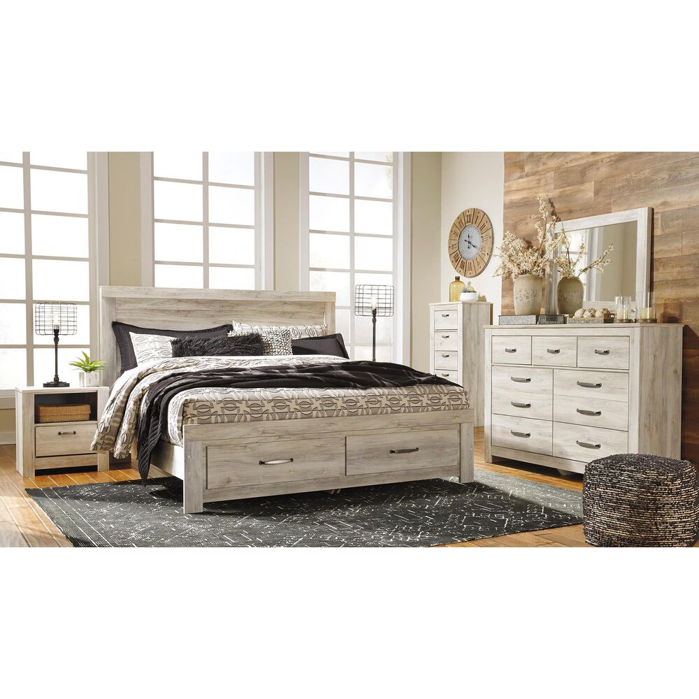 Ashley Bellaby King Storage Bed in Whitewash, , large